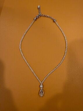 Vintage Swarovski Clear Crystal Drop Necklace